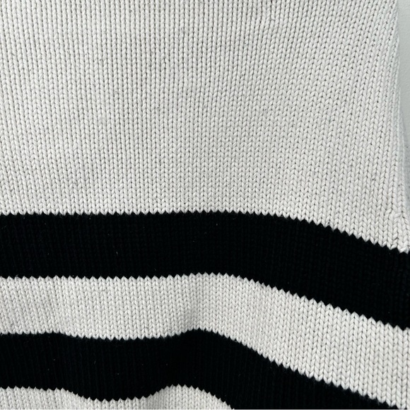 Quince 100% Cotton Cropped Polo Striped Sweater - Picture 5 of 6